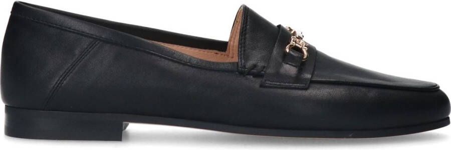 Manfield Dames Zwarte leren loafers