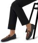 Manfield Dames Zwarte leren loafers met details Panterprint - Thumbnail 6