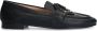 Manfield Dames Zwarte leren loafers met goudkleurig detail - Thumbnail 7