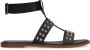 Manfield Dames Zwarte leren sandalen met studs - Thumbnail 6