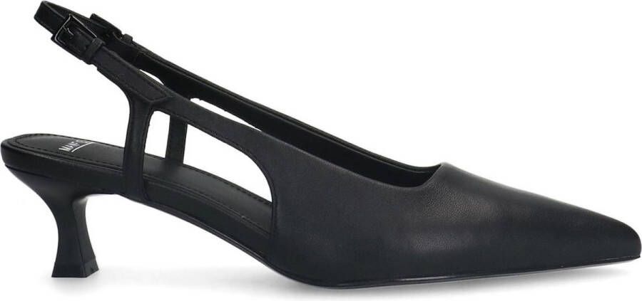 Manfield Dames Zwarte leren slingback pumps