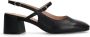 Manfield Dames Zwarte leren slingbacks - Thumbnail 2