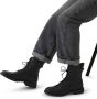 Manfield Dames Zwarte leren veterboots - Thumbnail 2