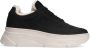 Manfield Dames Zwarte nubuck sneakers - Thumbnail 1