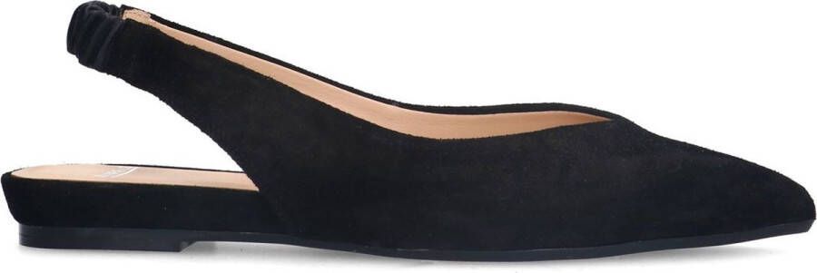 Manfield Dames Zwarte suède slingbacks