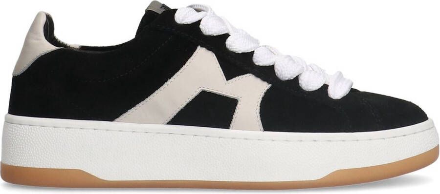 Manfield Dames Zwarte suède sneakers