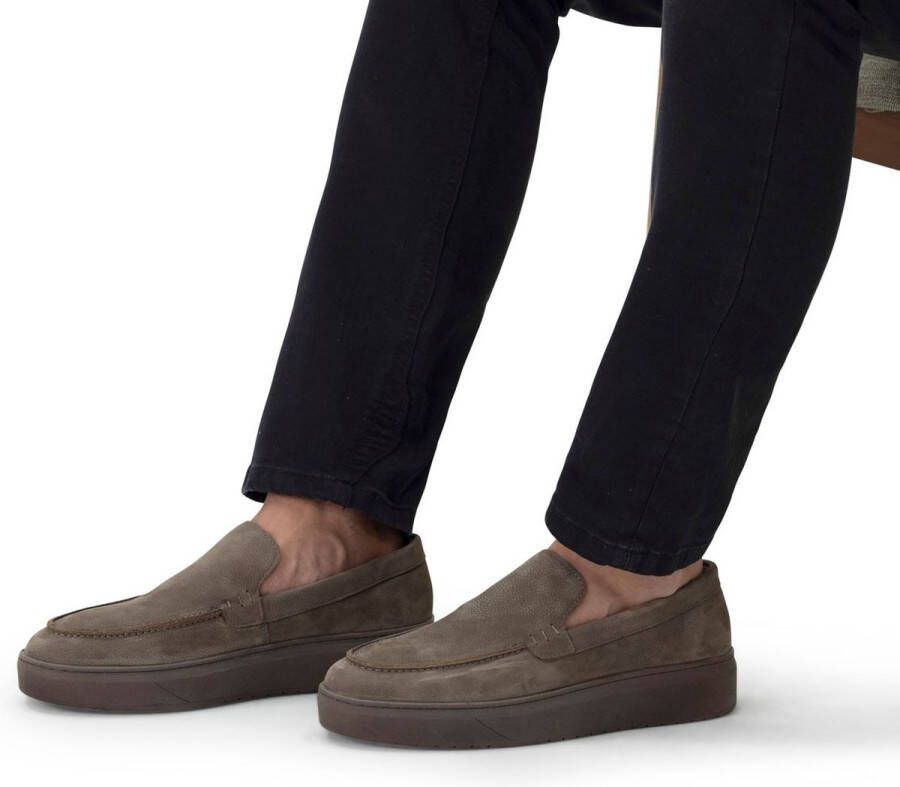 Manfield Heren Antraciete nubuck loafers