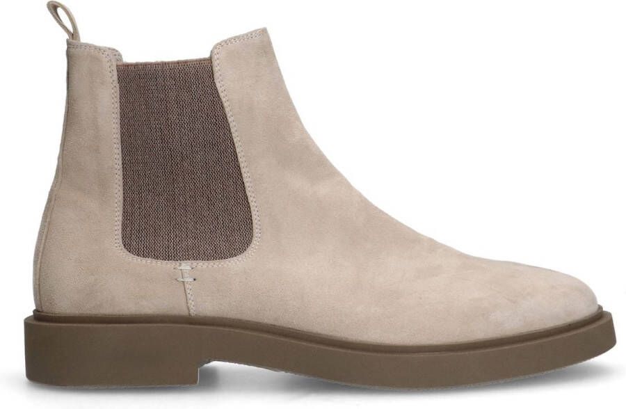 Manfield Heren Beige suède chelsea boots