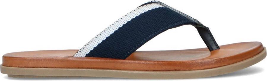 Manfield Heren Blauwe canvas slippers