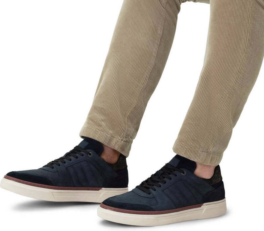 Manfield Heren Blauwe nubuck sneakers