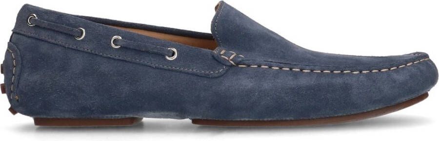 Manfield Heren Blauwe suède loafers