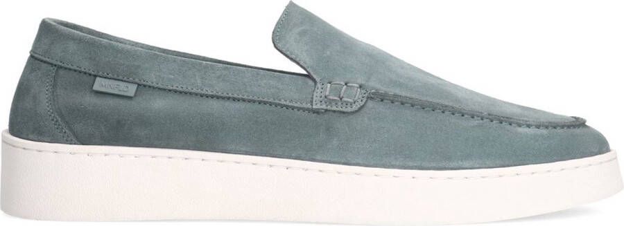 Manfield Heren Blauwe suède loafers