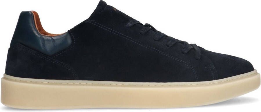 Manfield Heren Blauwe suède sneakers