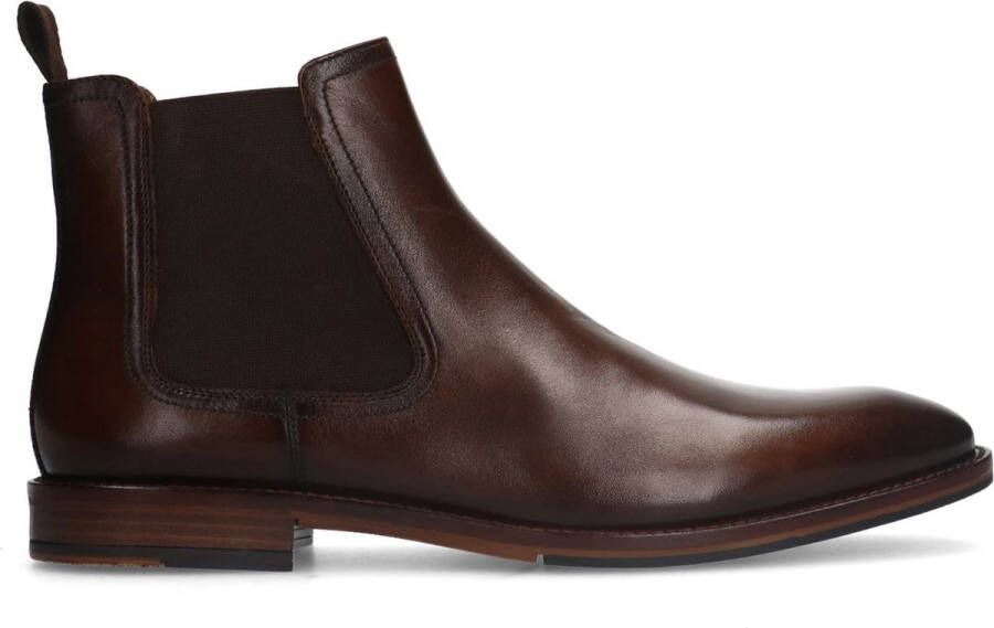 Manfield Heren Bruine leren chelsea boots