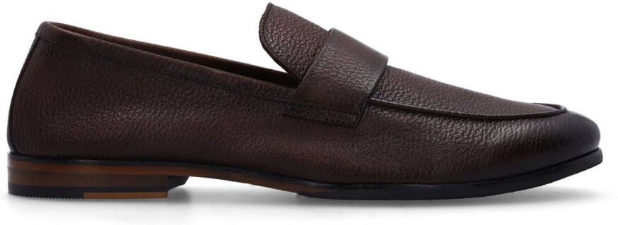 Manfield Heren Bruine leren loafers