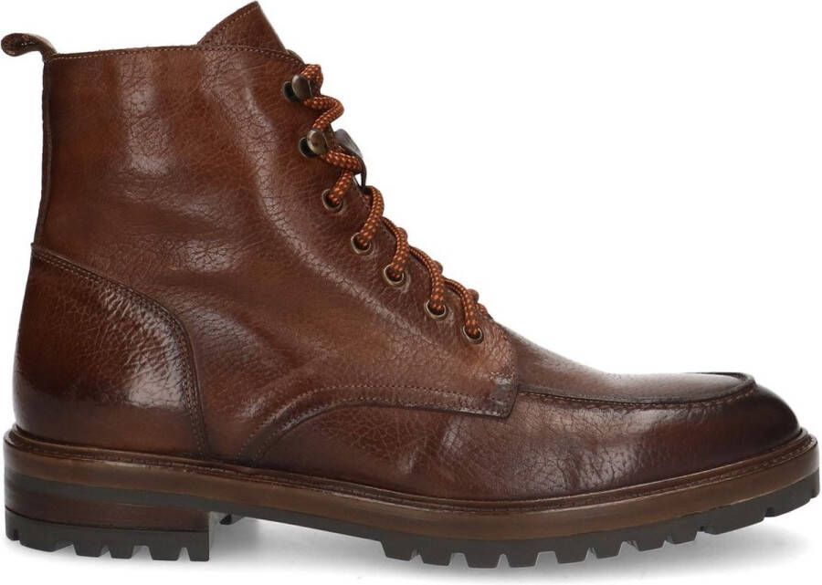 Manfield Heren Bruine leren veterboots