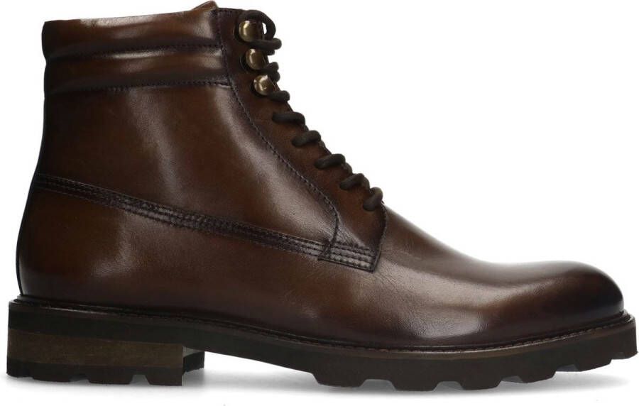 Manfield Heren Bruine leren veterboots