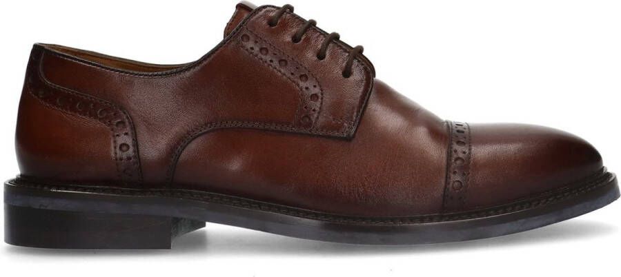 Manfield Heren Bruine leren veterschoenen