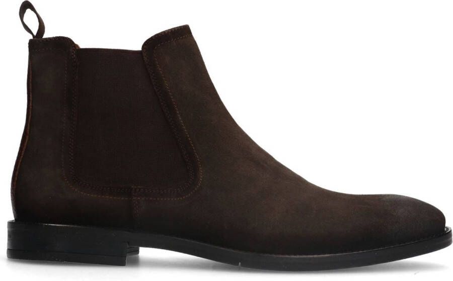 Manfield Heren Bruine suède chelsea boots