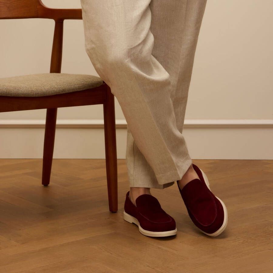 Manfield Heren Burgundy suède loafers