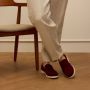 Manfield Heren Burgundy suède loafers - Thumbnail 2