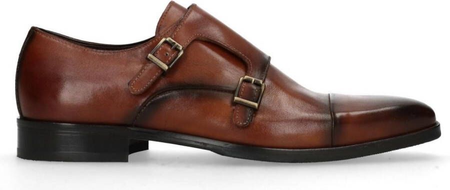 Manfield Heren Cognac gespschoenen van leer - Foto 2