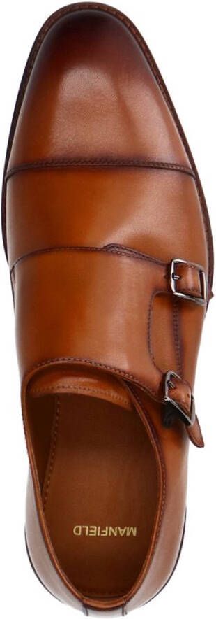 Manfield Heren Cognac leren gespschoenen