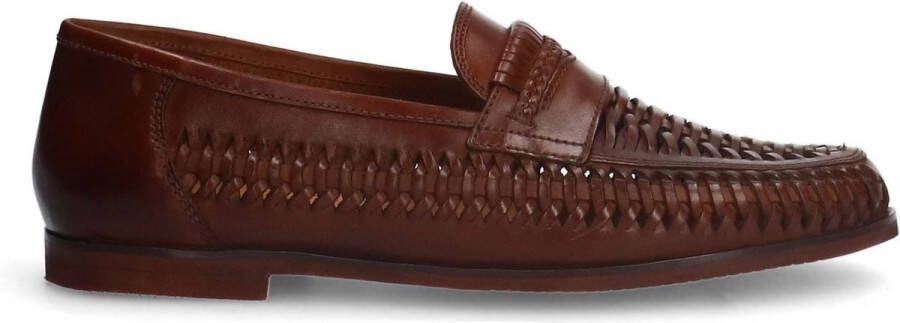 Manfield Heren Cognac leren loafers