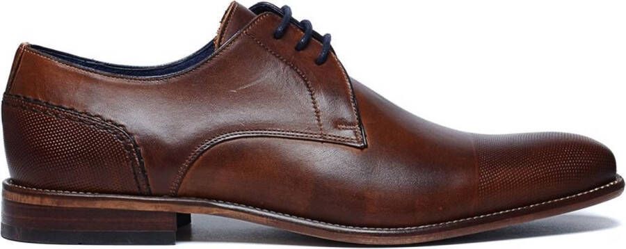 Manfield leren veterschoenen cognac - Foto 2