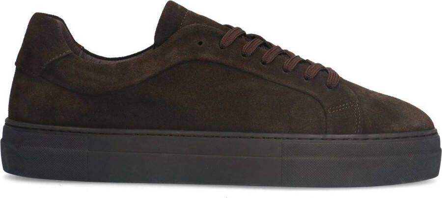 Manfield Heren Donker bruine suède sneakers