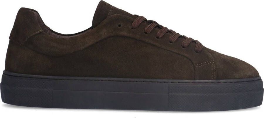 Manfield Heren Donker bruine suède sneakers