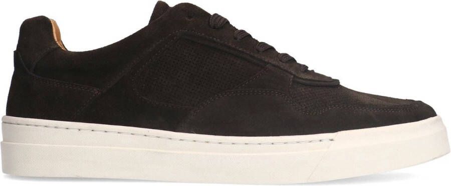 Manfield Heren Donker bruine suède sneakers