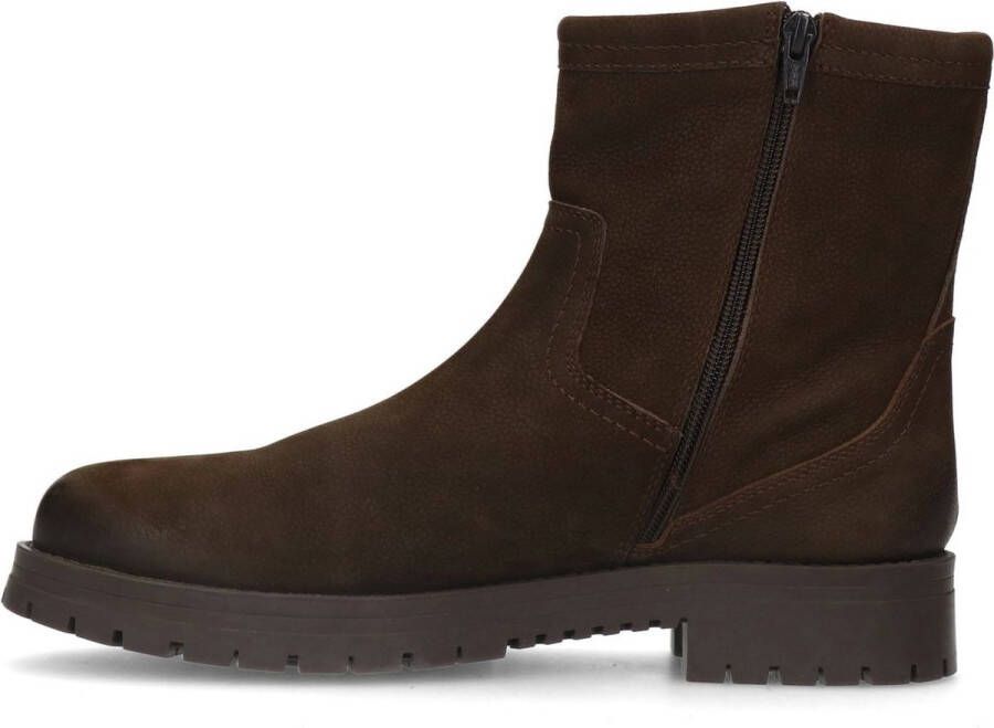 Manfield Heren Donkerbruine leren boots