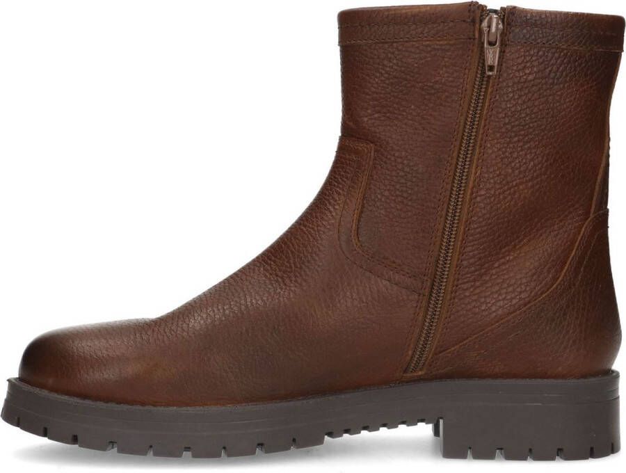 Manfield Heren Donkerbruine leren boots