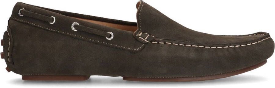 Manfield Heren Groene suède loafers