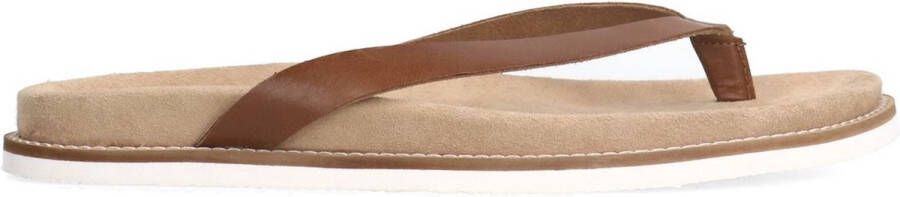 Manfield Heren Leren cognac slippers