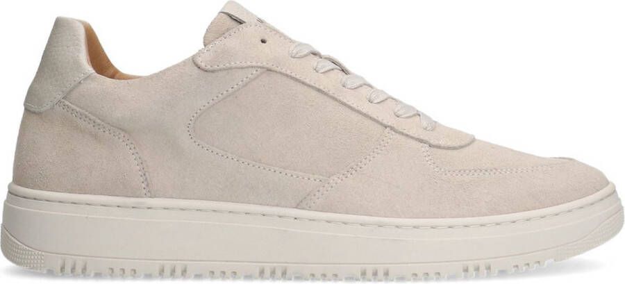 Manfield Heren Licht grijze suède sneakers