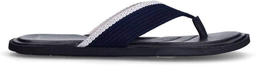 Manfield Heren Navy canvas slippers