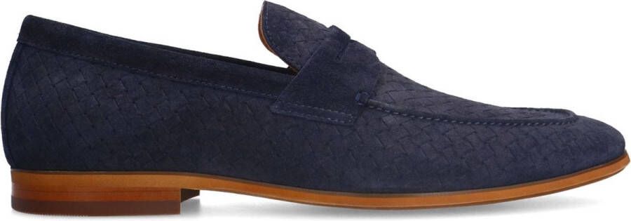 Manfield Heren Navy suède loafers