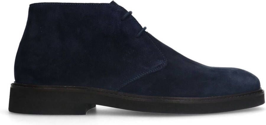 Manfield Heren Navy suède veterboots