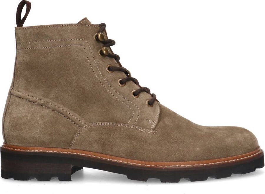 Manfield Heren Taupe suède veterboots - Foto 1