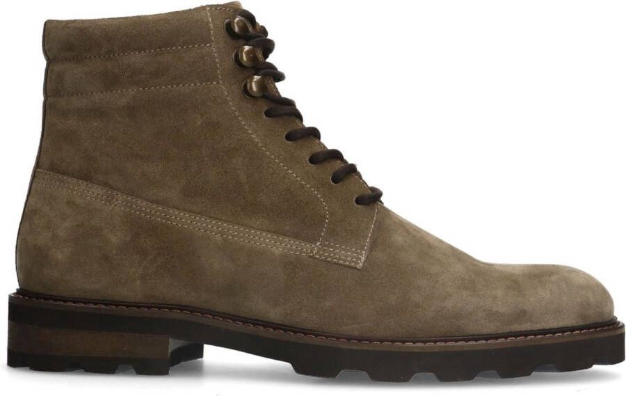 Manfield Heren Taupe suède veterboots