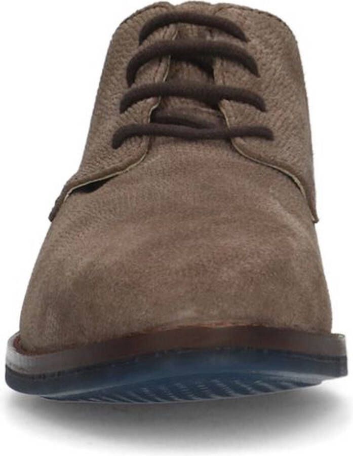 Manfield Heren Taupe suède veterschoenen