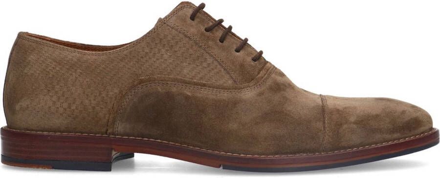 Manfield Heren Taupe suède veterschoenen