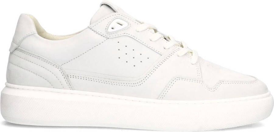 Manfield Heren Witte nubuck sneakers