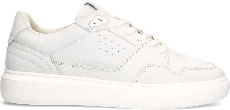 Manfield Heren Witte nubuck sneakers