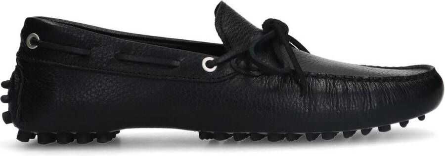 Manfield Heren Zwarte leren loafers