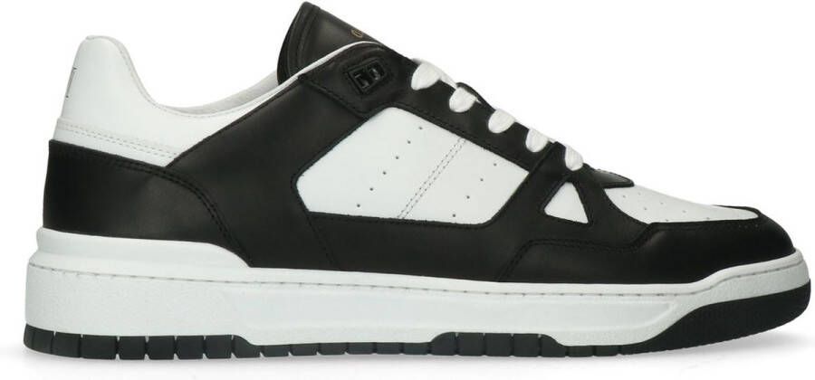 Manfield Heren Zwarte leren sneakers