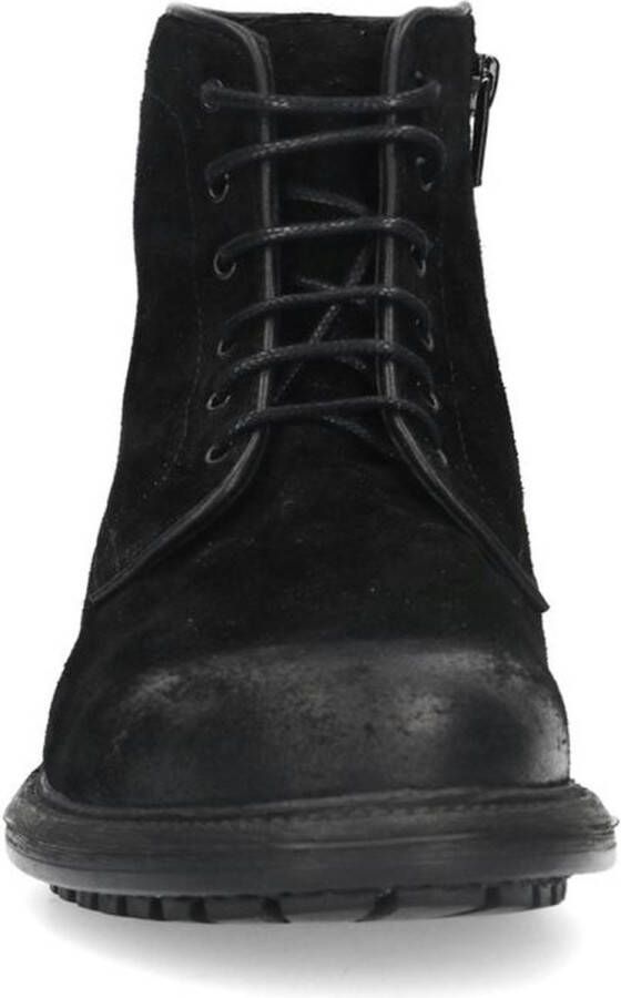 Manfield Heren Zwarte leren veterschoenen - Foto 1