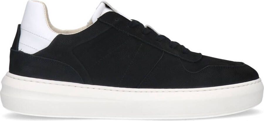 Manfield Heren Zwarte nubuck sneakers